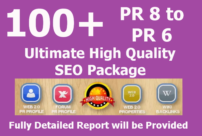 will 100 All In One Real High PR Quality BACKLINKS Package for SEO all Dofollow