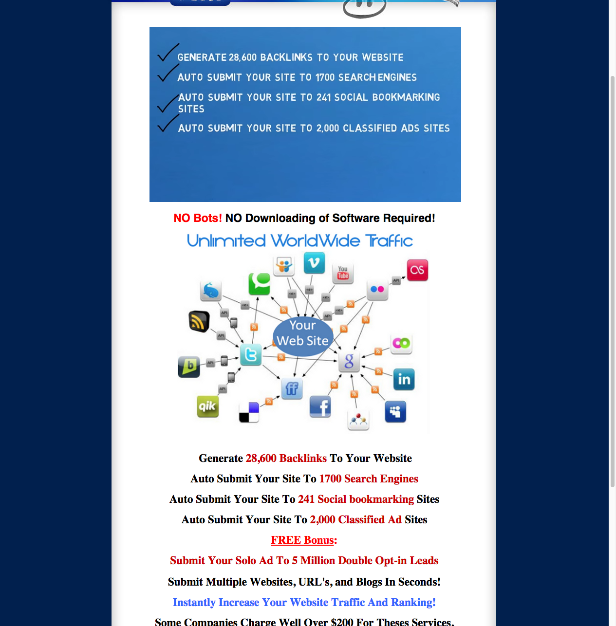 will I will do 28,600 Backlinks To Your Website Auto Submit Your Site To 1700 Search Engines