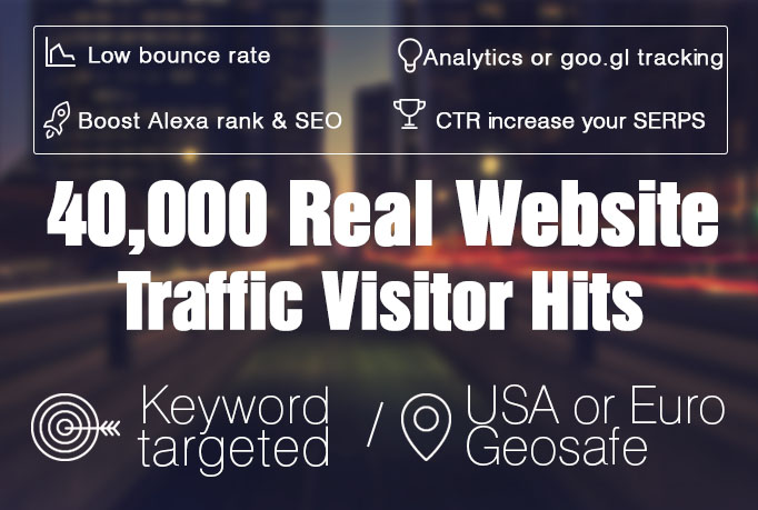 will I will send 40 000 Real Website Traffic Visitor Hits