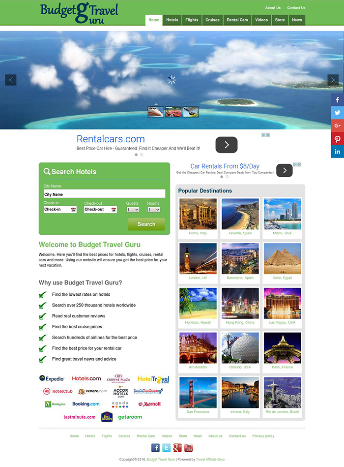 will 100% Automated Hotel, Flight, Cruises, Rental Cars & Amazon Store Search Engine Script