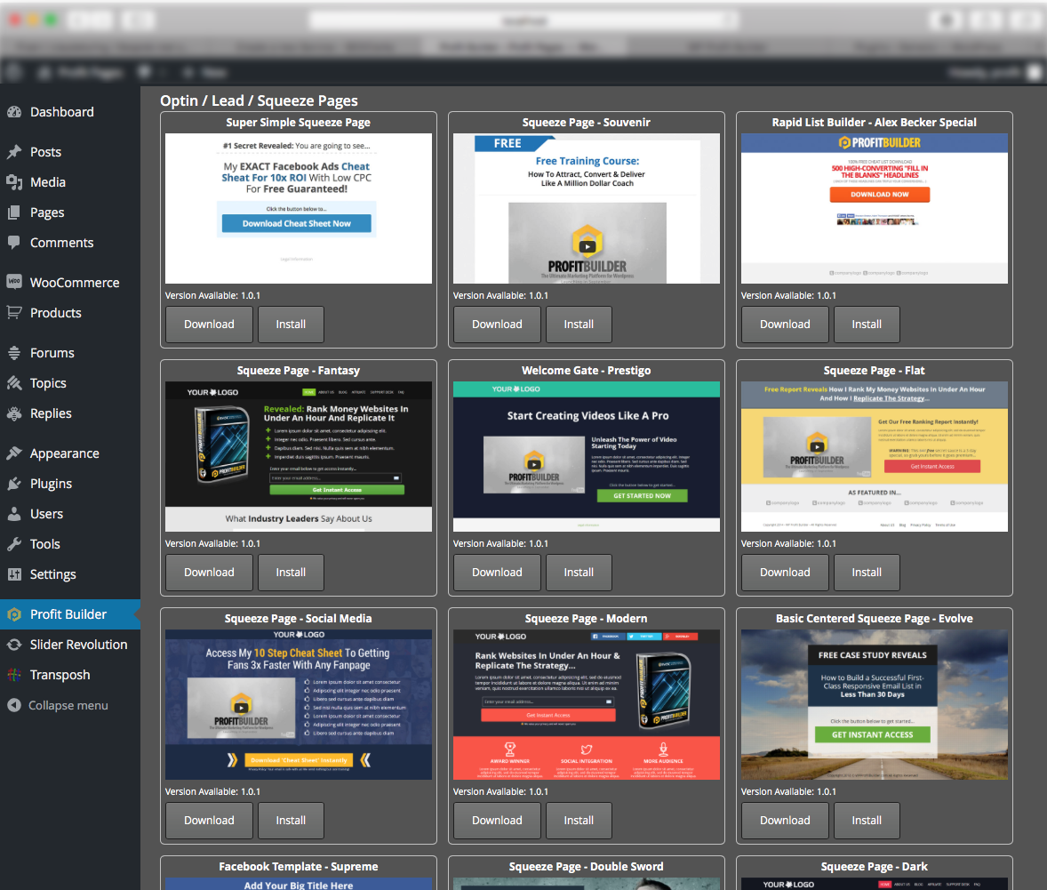 will WP Profit Builder Installation