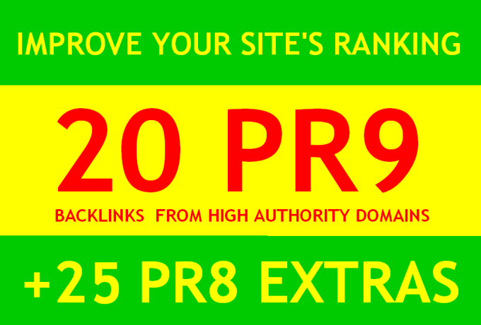 will I will manually build 20 PR9 backlinks to boost your rankings