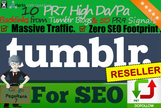 will Reseller offer - 10 Tumblr Posts with HIGH PA/DA - Authority SEO Service