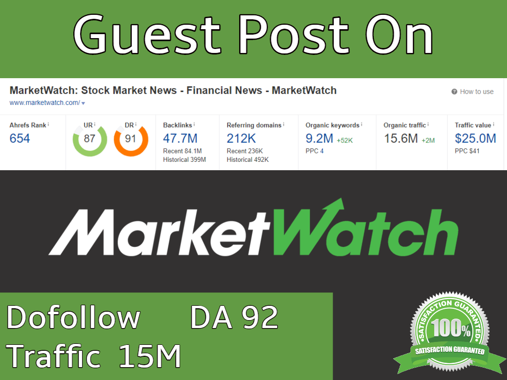 Publish Permanent Guest Post on marketwatch da92 with dofolow links press release