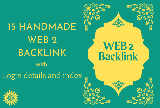 Handmade 15 web 2 Backlink with login details and index all Backlink