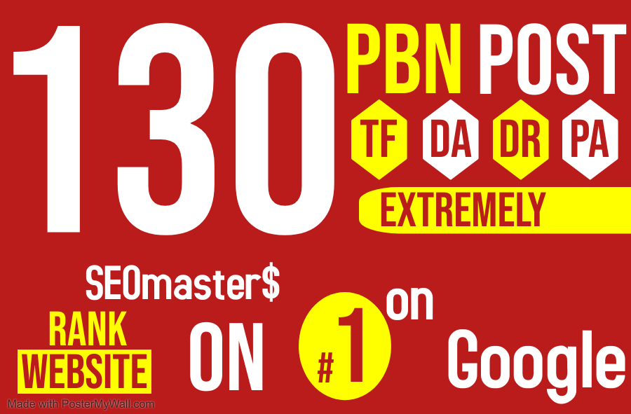 SEO services - Get 130 PBNs Extremely good and unique domain & articles Homepage Permanent PBN link.