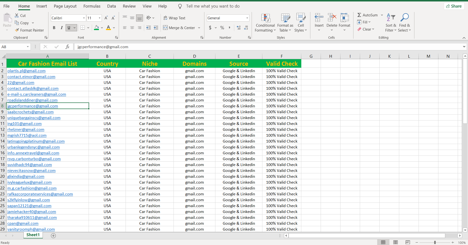 I will provide 1.5k niche targeted email list and verified bulk email collection for you