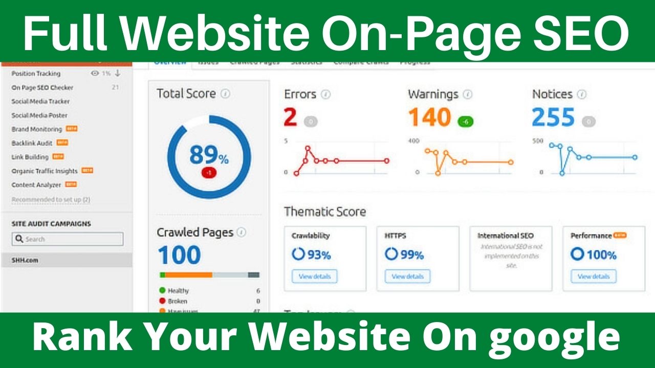 Rank Your Website On google 1st page With On Page SEO And Error Fix and Full Website Audit