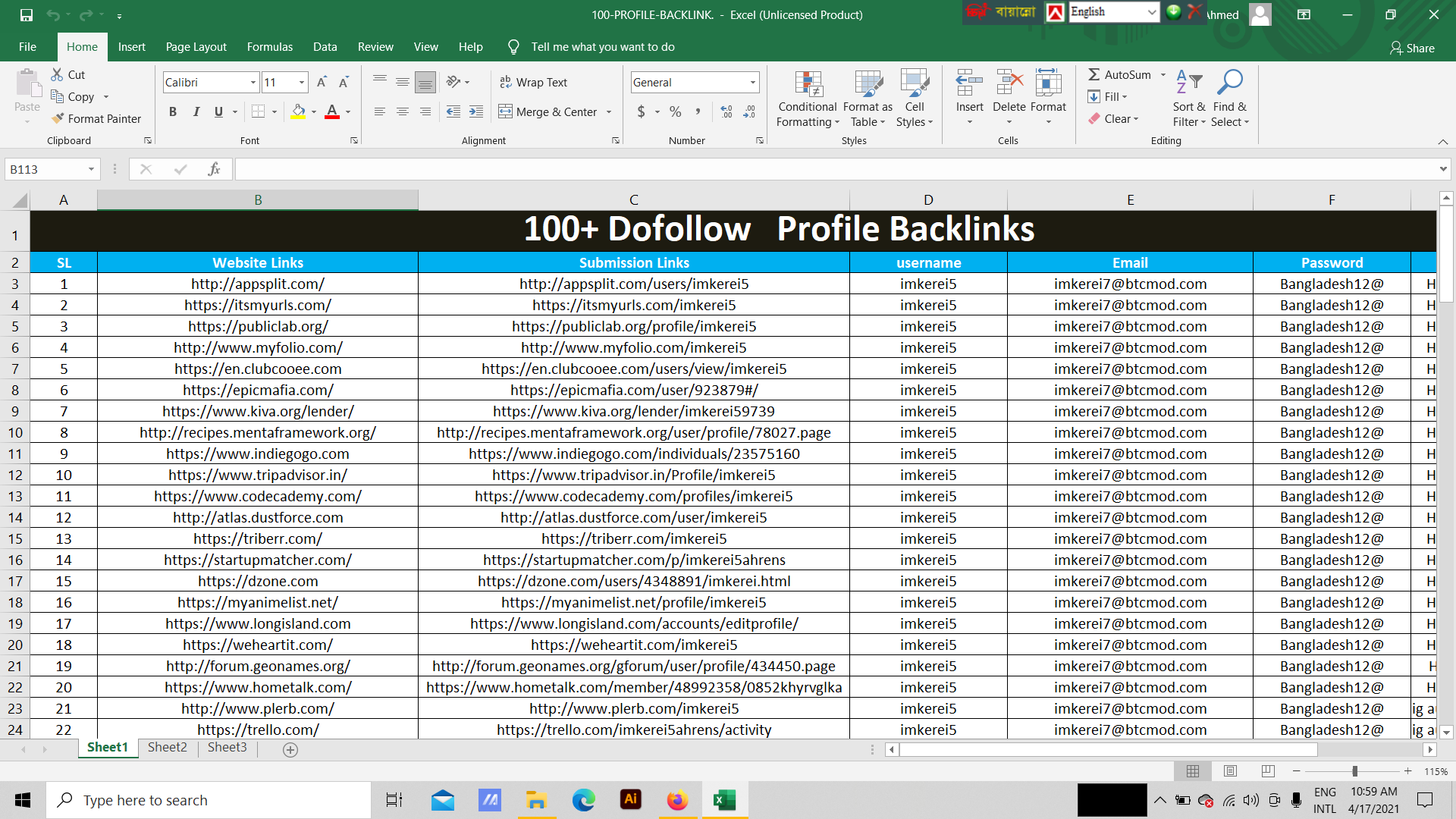 I will do 50 social media profiles for high da SEO backlinks