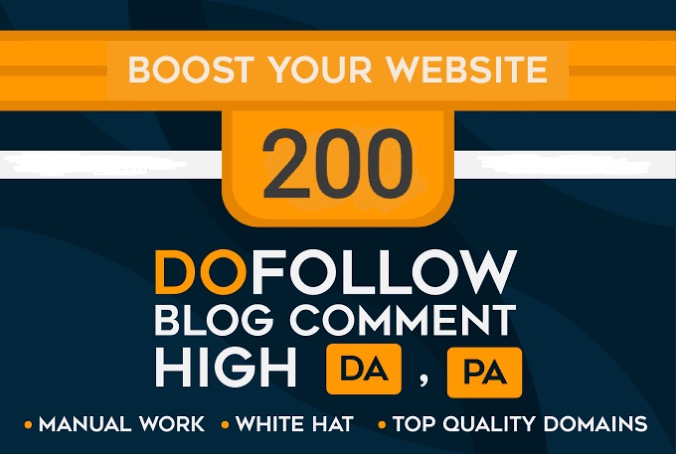 make 200 blog comments on your web site with high da pa