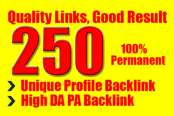 create for you 250 unique profile high pr seo backlinks