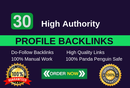 Manually Create 30 pr9 da 90 dofollow profile backlinks