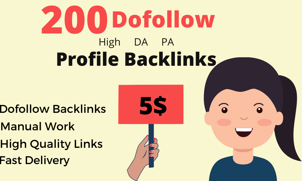 I will do 200 high da profile backlinks manually
