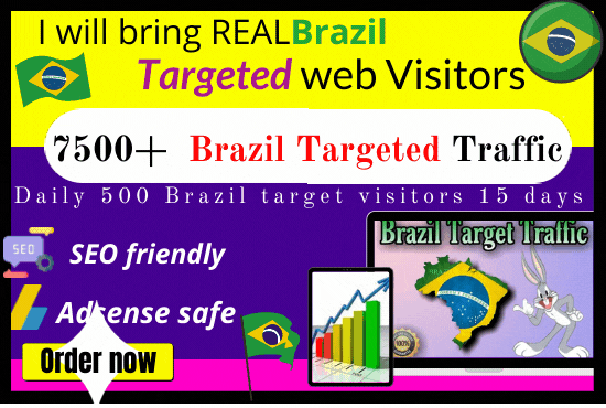 7500 BRAZIL TARGETED traffic to your website or blog-trackable on Google Analytics