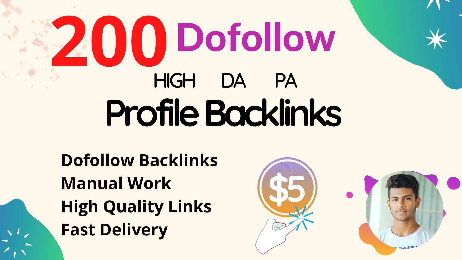 I will do 200 high da profile backlinks manually within 24 hours