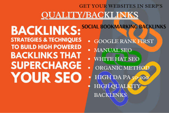 Build 500 high da social bookmarking backlinks by white hat SEO