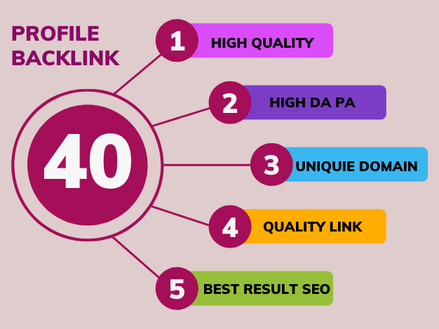  Build High Quality 40 Profile link on High Domain Authority Sites