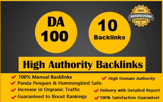 We build 10 backlinks from google domain Authority - DA100