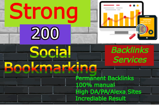 I will create 200 social bookmarking backlinks manually for
