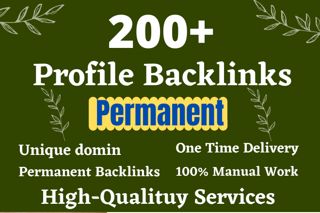 I will Provide 200+ high authority profile backlinks for SEO ranking