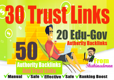 30 PR9-7+ 20 EDU-GOV Backlinks From Authority Domains