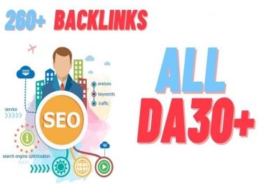 All DA30+ Backlinks - 260+ Manual PR5 to PR9 backlinks to Boost Google Search Results ranking