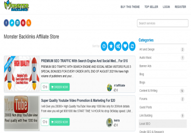 MonsterBacklinks Affiliate Store WordPress Theme