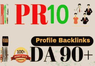 50+PR10,  DA90+ Profile Backlinks To Increase Your Google Rank