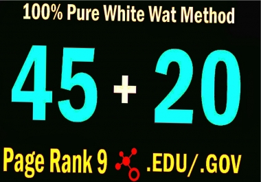 Manually Do 45 PR9 + 20 EDU. Gov Backlinks from High DA80+ - Skyrocket your Google RANKINGS for