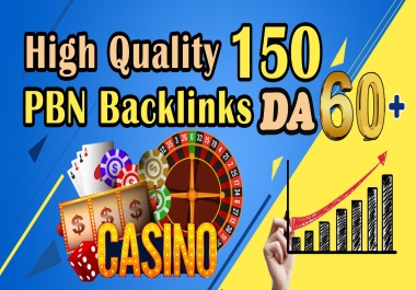 Get 150 High Quality DA 60+ Casino Gambling poker homepage pbn backlinks and judi related sites.