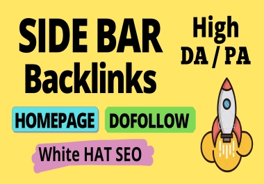 Get 50 high Quality sidebar backlinks High DA/PA