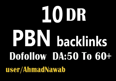 create 10 DR 50 plus homepage pbn backlinksv