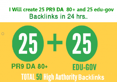 Elevate Your Ranking on GOOGLE With 25 PR9 DA 80+ and 25 Edu. Gov Authority Backlinks