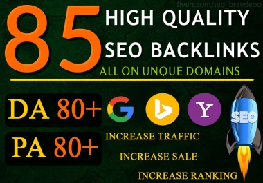 MANUALLY Do 85 UNIQUE PR9 SEO BackIinks on DA100-60 sites Plus Edu Links