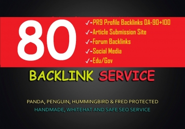 5 Step 80 SEO Backlinks Biggest PR9/EDU/Social Media/Article Submission Create For Google 1st Rankb