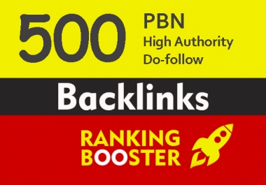 High Authority 500+ Do-follow backlink rank for google