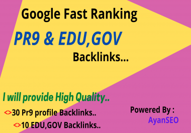 I will Create Manully 30 Pr9 & 10 EDU-Gov Backlinks