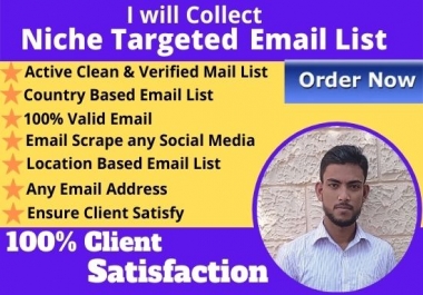 I will provide 1.5k niche targeted email list and verified bulk email collection for you
