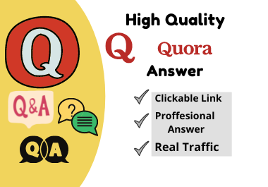 I will Provide High Quality 30 Quora Answers with unique articles for your website.
