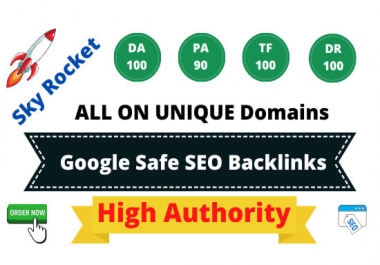 will build 25 unique domain SEO backlinks on da100 tf100 sites