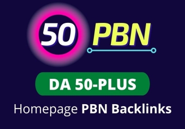 I will create 50 Homepage DA 50+ Permanent PBN SEO Backlinks
