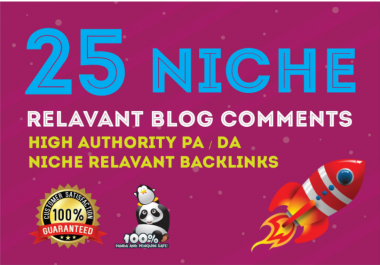 I will make 25 high quality niche relevant blog comments backlinks