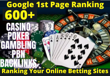 Rank 1st page 600+pbn casino/ Poker/gambling/judi bola related homepage with unique website links
