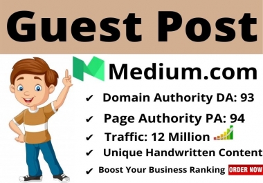 I will write Unique content & publish High Quality guest post on Medium com with permanent backlinks