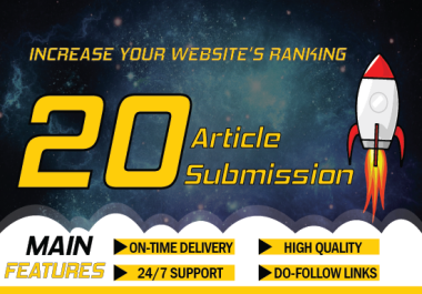 I will do high quality unique article submission backlinks