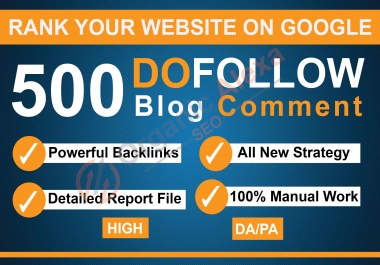 500 dofollow seo backlinks blog comments