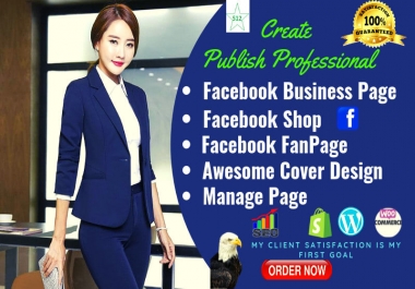I will do facebook business page creation,  business page setup,  cover design