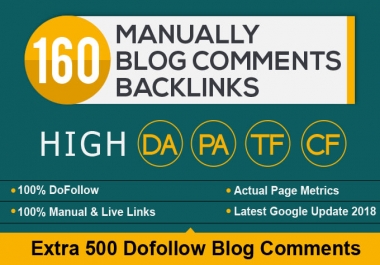 160 High Pa Da Blog Comments Backlinks Manually