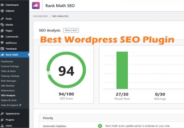 I will set up rank math SEO plugin with 90 score