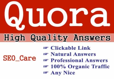 12 Quora Answers with Backlink for Targeted Traffic